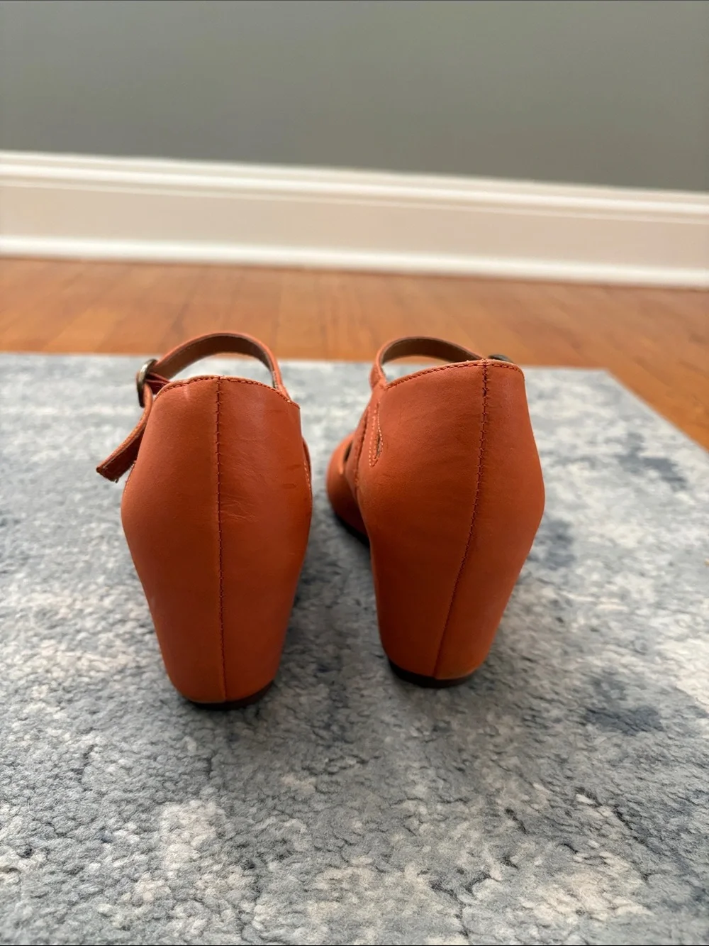 Jeffrey Campbell Regina Peep-toe Wedge, Orange, Women’s 7.5z